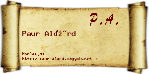 Paur Alárd névjegykártya